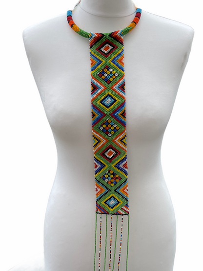 Authentic Multicoloured Long Fringe Tassels Zulu Tribal Ethnic Beaded
