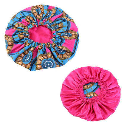 Satin Silk African Pattern Ankara Bonnet Caps