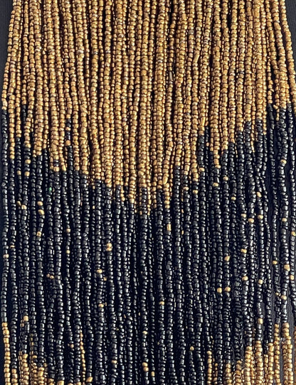 Authentic African Beaded Tribal Ethnic Fringe Tassel Brass Pendant Necklace