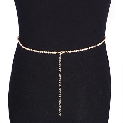 Crystal Rhinestone Glam Belly Statement Body Chain Jewellery