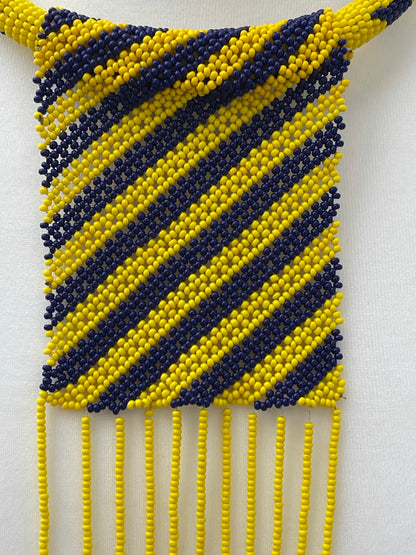 Authentic Multicoloured Long Fringe Tassels Zulu Tribal Ethnic Beaded Necklace