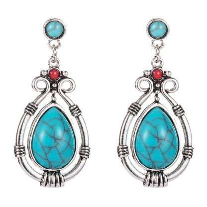 Bohemian Vintage Style Resin Teardrop Retro Dangle Earrings