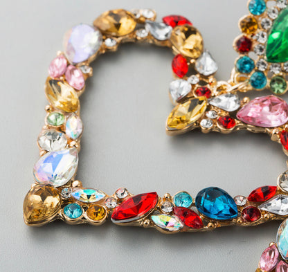 Multicolour Diamante Crystal Rhinestone Sparkle Elegant Statement Earrings