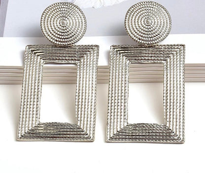 Elegant Rectangle Statement Dangle Stud Earrings