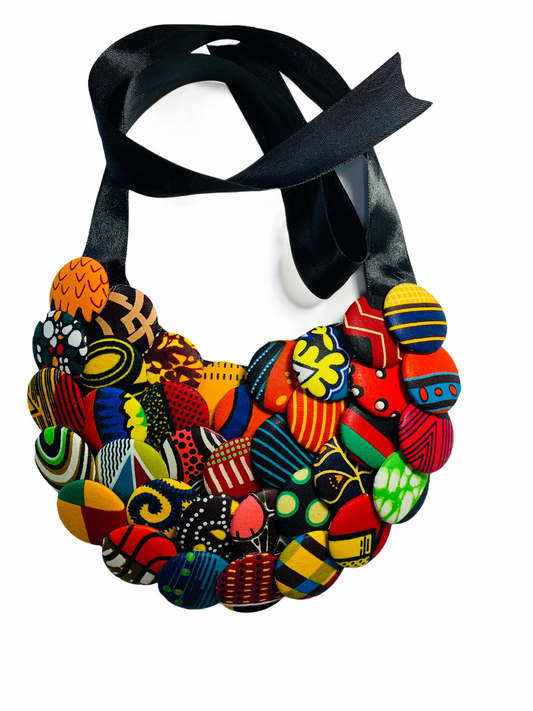 Ankara Print Fabric Collar Choker Necklace