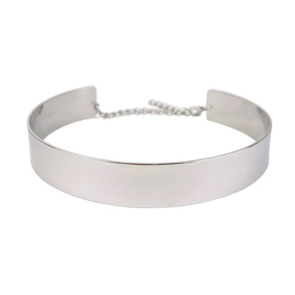 Small 2cm High Polished Torques Choker Necklaces