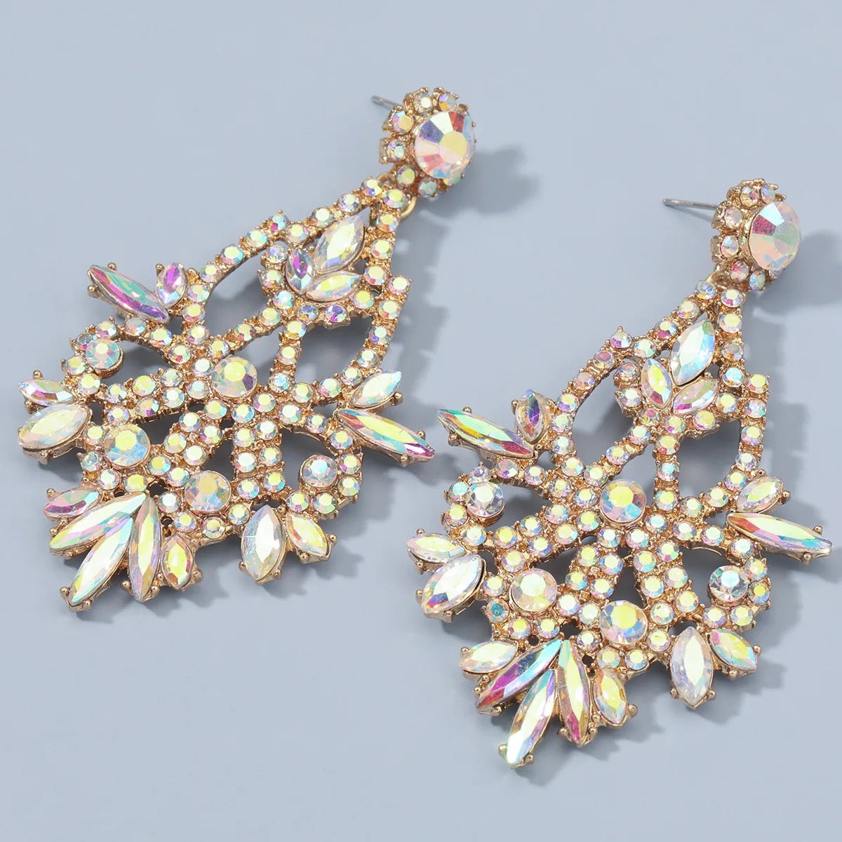 Elegant Diamante Rhinestone Dangle Earrings