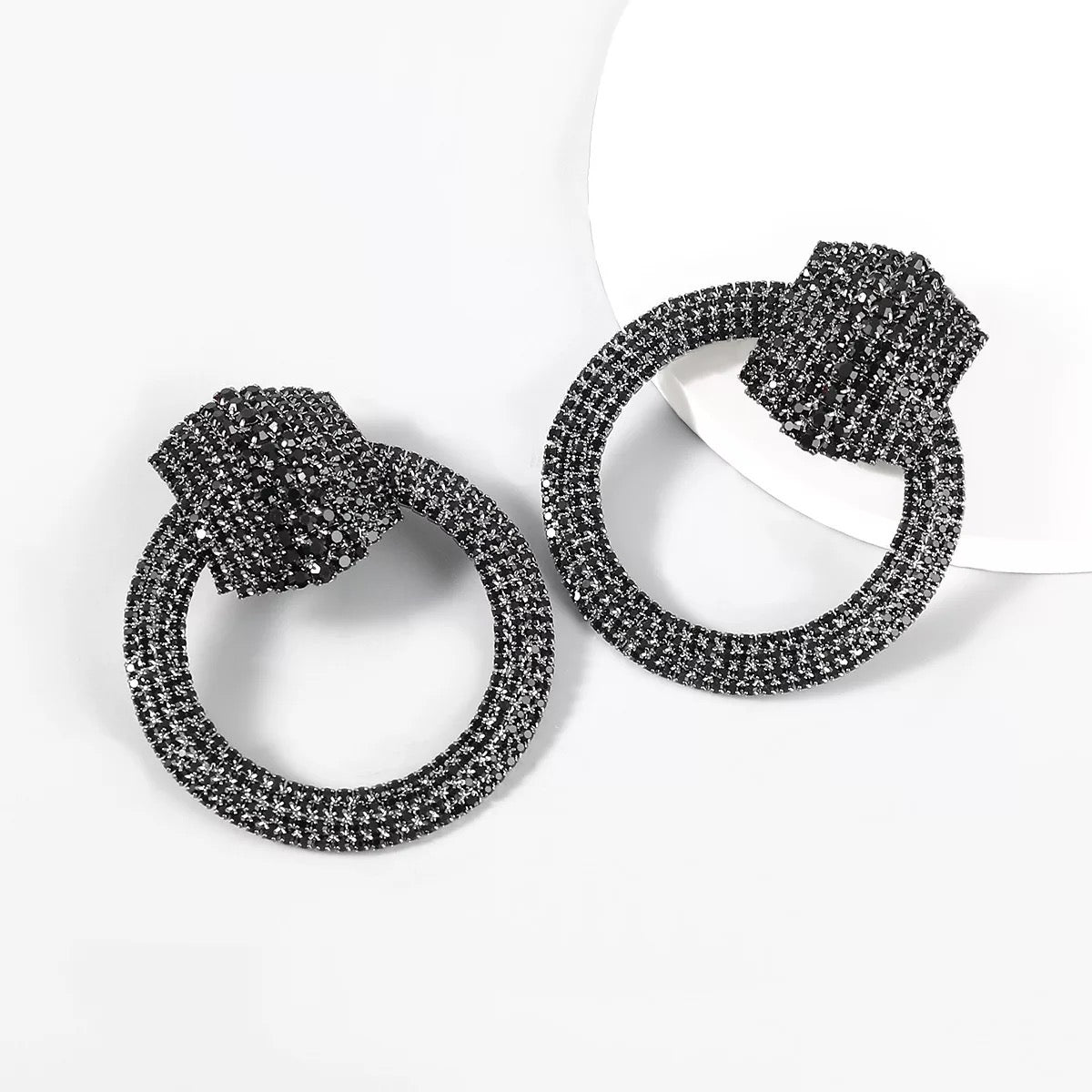 Large Luxury Crystal Rhinestones Statement Stud Earrings