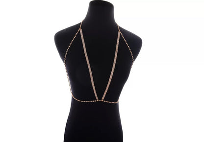 Crystal Rhinestone Bralette Bra Statement Body Chain Jewellery