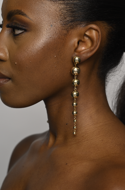 Long Elegant Teardrop Stud Dangle Earrings