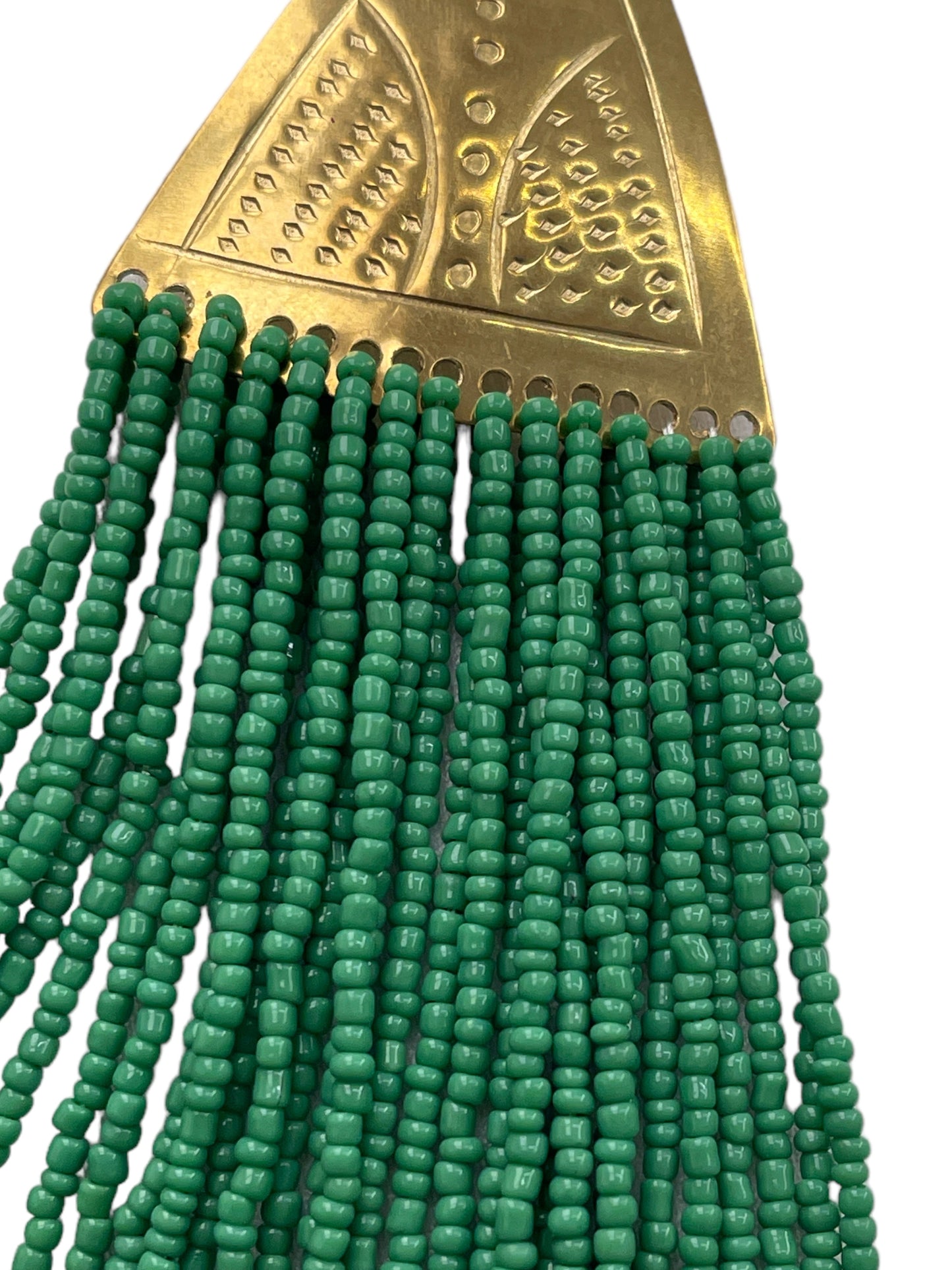Authentic African Beaded Brass Pendant Necklace Jewellery