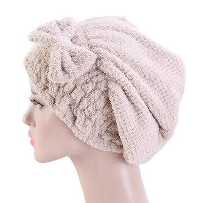 Microfiber Hair Drying Bow Towel Caps