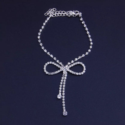1 Piece Crystal Rhinestone Barefoot Sandals Beach Jewellery Toe Anklet B