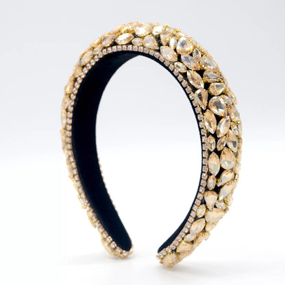 Luxury Crystal Diamante Rhinestone Baroque Padded Headband Hair Jeweller