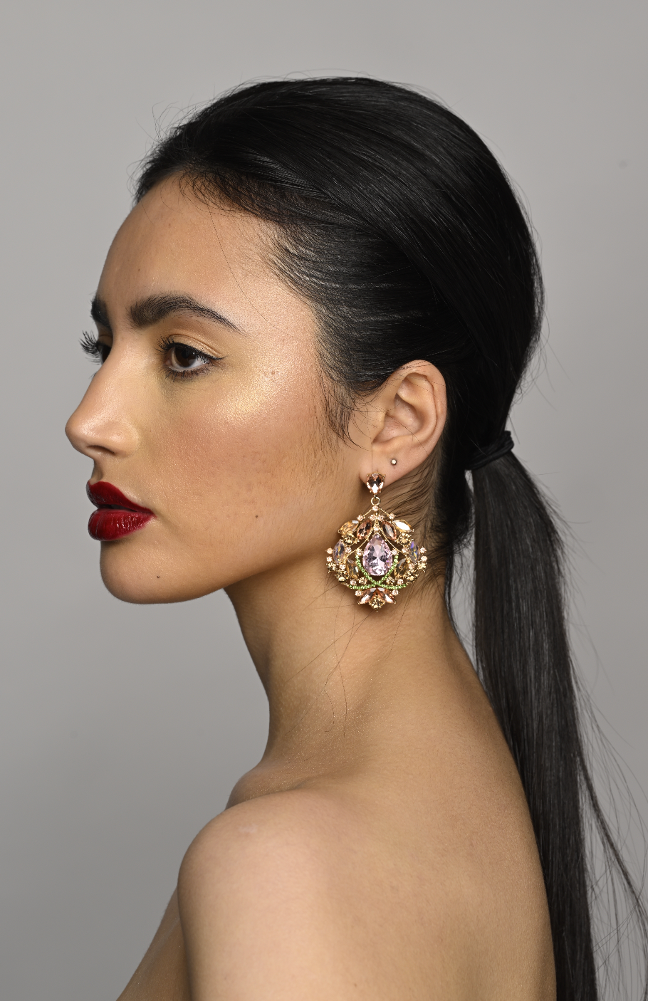 Luxury Rhinestones Crystal Teardrop Statement Earrings