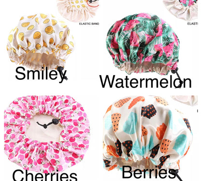Kids Adjustable Double Layered Revisable Satin Silk Bonnet Caps