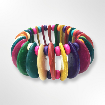 Coconut Shell Beaded Bangle Bracelets