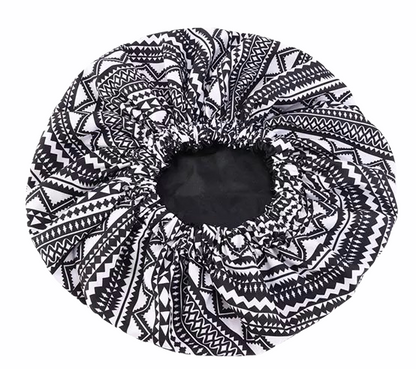 Satin Silk Double Layered Revisable Ankara Bonnet Caps