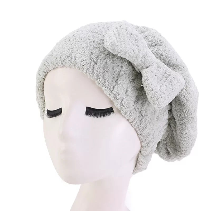 Microfiber Hair Drying Bow Towel Caps