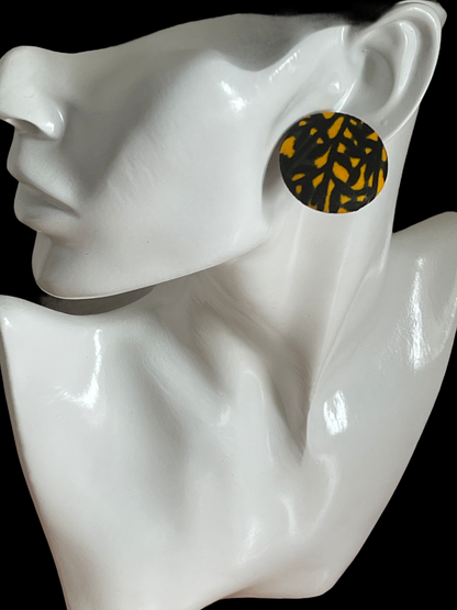 African Ankara Print Fabric Stud Earrings