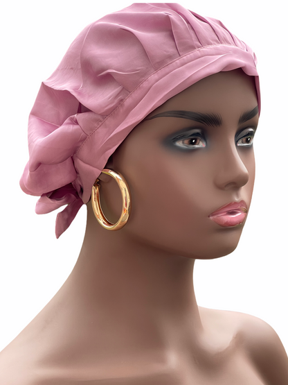 Satin Silk Single Layered Stylish Bonnet Cap With Ties