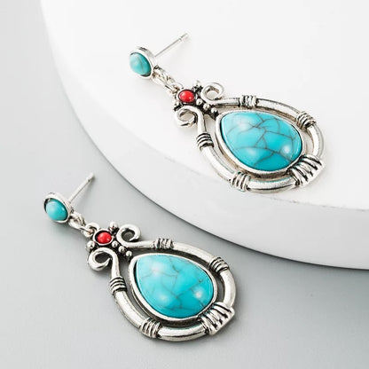 Bohemian Vintage Style Resin Teardrop Retro Dangle Earrings