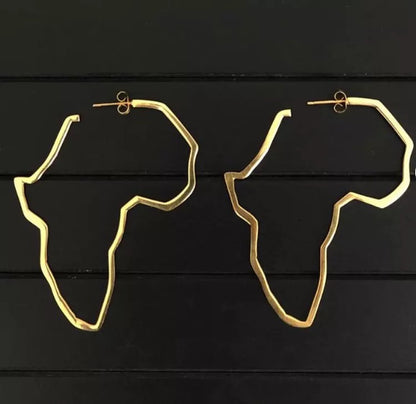 11cm Large Africa Map Shape Hoop Earrings
