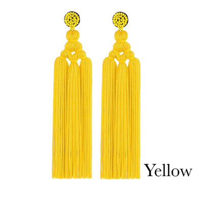 Bohemian Long Fringed Tassel And Beads Earrings