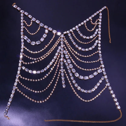 Boho Sparkling Crystal Rhinestone Bling Statement Body Jewellery