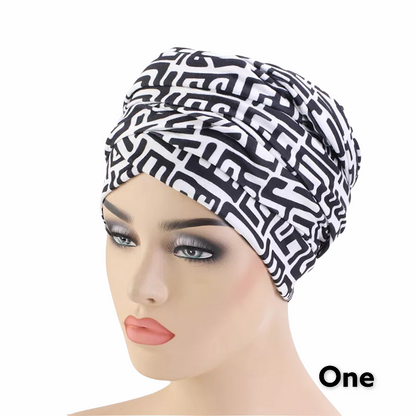 Pre Tied Long Stretch Printed Ankara Fabric Turban Head Wraps