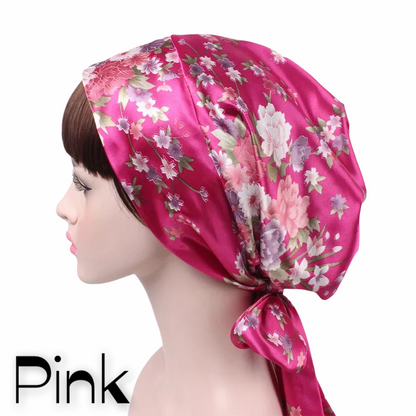 Luxury Satin Silk Head Scarf Bonnet Wrap Bow Ties