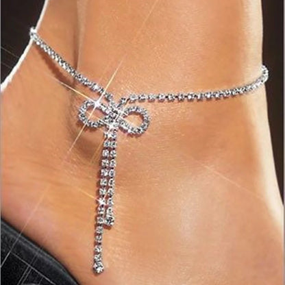 1 Piece Crystal Rhinestone Barefoot Sandals Beach Jewellery Toe Anklet B