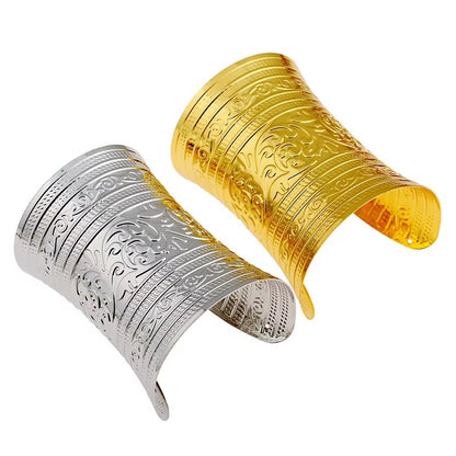 Egyptian Inspired Statement Polished Wrist Band Bangle Cuff Bracelets