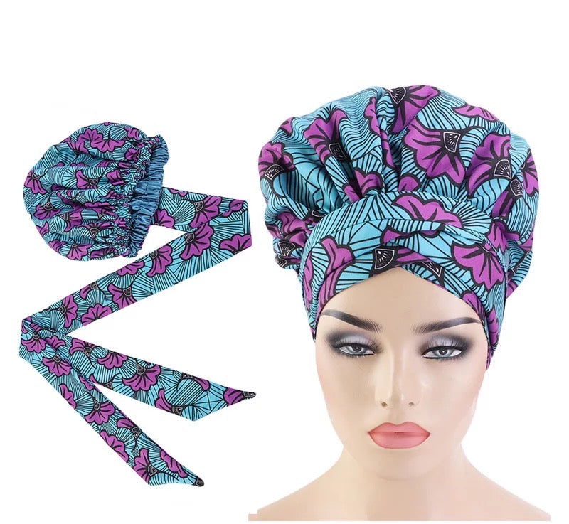 Sky Blue Ankara Hat and Bralette