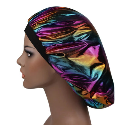 Wide Elastic Band Laser Breathable Lightweight Single Layered Bonnet Caps