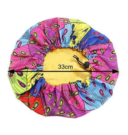 Adjustable Double Layered Revisable Satin Silk Bonnet Caps