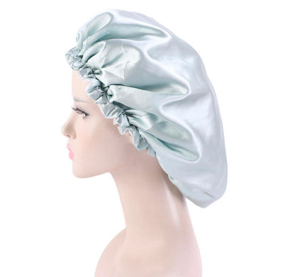 Adjustable Double Layered Satin Silk Deep Conditioner And Shower Bonnet Caps