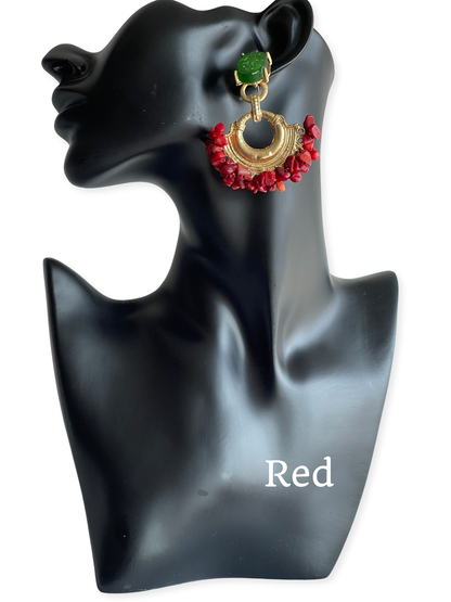Bohemian Colourful Resins Beads Dangle Earrings