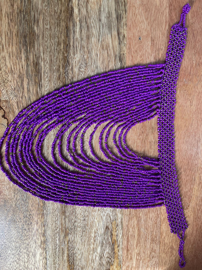 Authentic Purple Tribal African Ethnic Maasai Choker Necklace