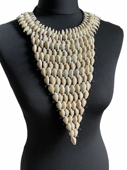 Authentic African Craftsmanship Cowrie Sea Shell Tribal Collar Necklace