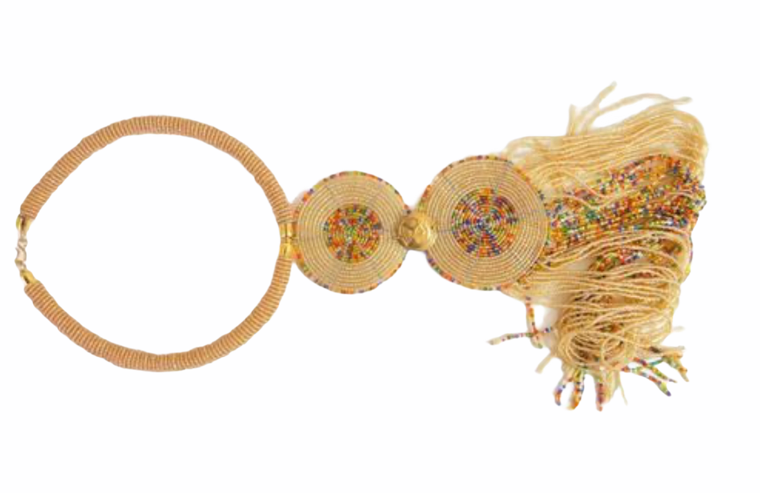 African Tribal Beaded Fringe Pendant Necklaces