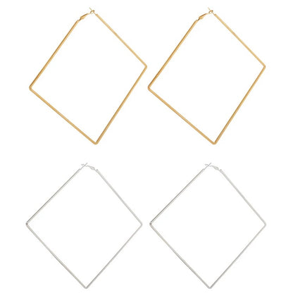 Extra Large Oversized Square Statement Hoop Earrings