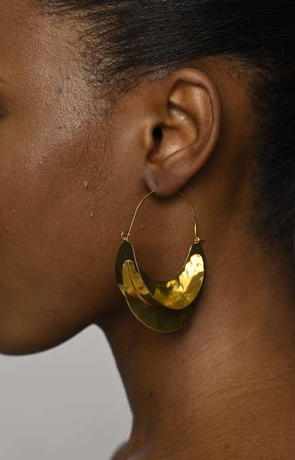 Large Statement Alloy Stud Earrings
