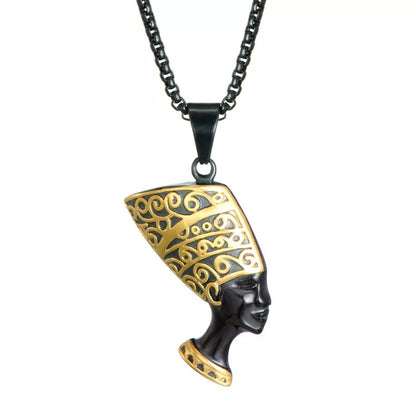 Gold Plated Ancient Egyptian Queen Nefertiti Pendant Necklace