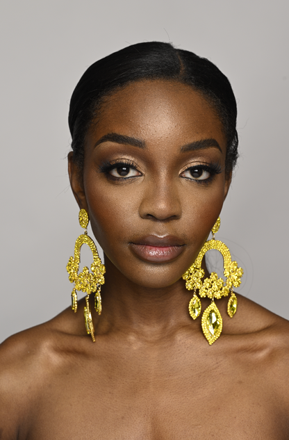 Elegant Statement Crystal Diamante Rhinestone Long Tassel Earrings