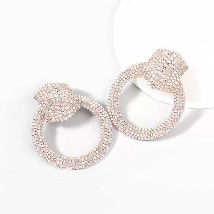 Large Luxury Crystal Rhinestones Statement Stud Earrings