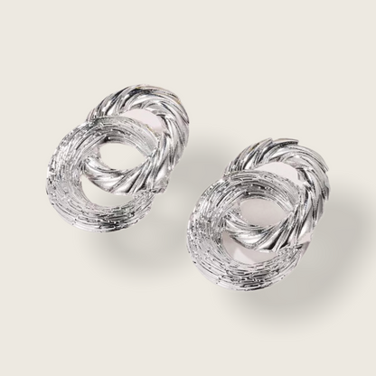 Large Elegant Knot Statement Stud Earrings