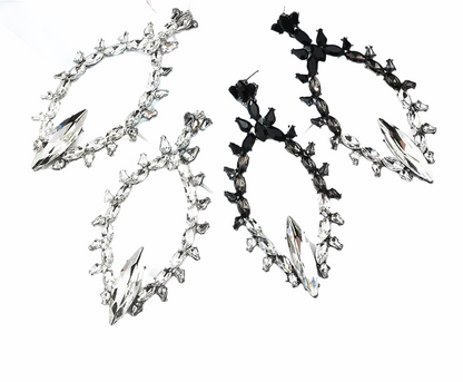 Crystal Diamante Rhinestone Sparkle Large Elegant Statement Earrings