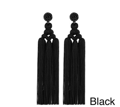 Bohemian Long Fringed Tassel And Beads Earrings