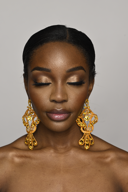 Glamorous Long Teardrop Crystal Diamante Rhinestone Tassel Stud Earrings